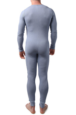 CheapUndies Light Blue Waffle Knit Thermal Union Suit thumbnail 4