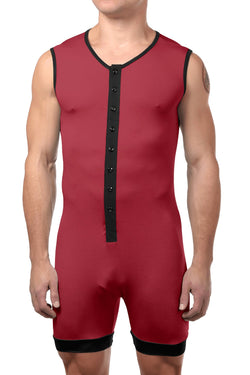 CheapUndies Maroon Sleeveless Onesie thumbnail 2