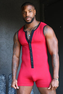 CheapUndies Maroon Sleeveless Onesie thumbnail 1