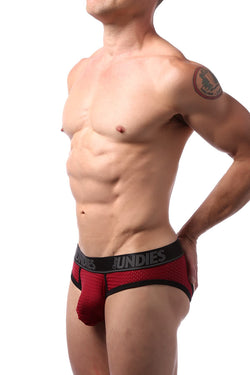 CheapUndies Maroon Sport Mesh Jockbrief thumbnail 4