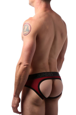 CheapUndies Maroon Sport Mesh Jockbrief thumbnail 1