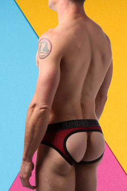 CheapUndies Maroon Sport Mesh Jockbrief thumbnail 2