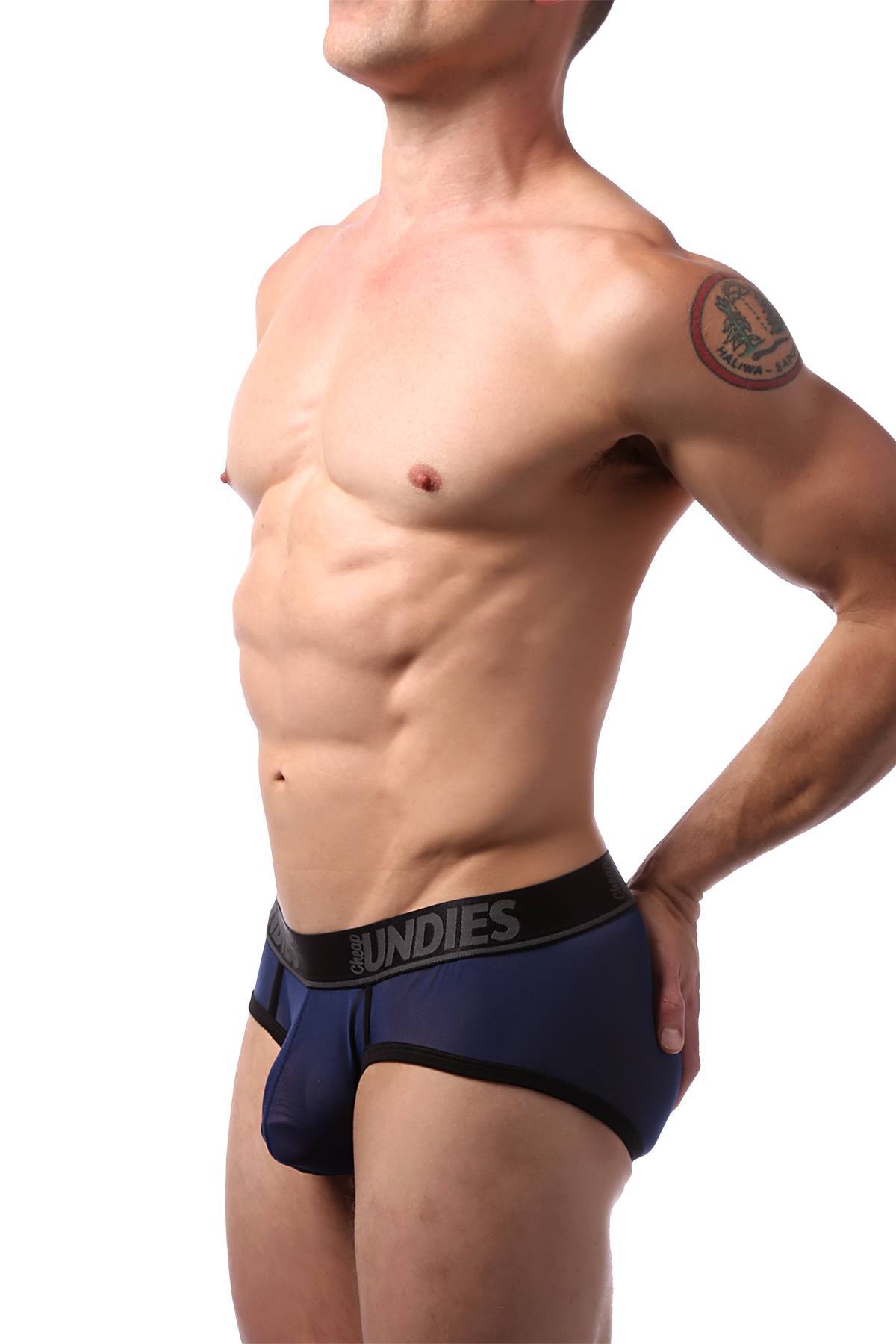CheapUndies Navy Classic Mesh Brief