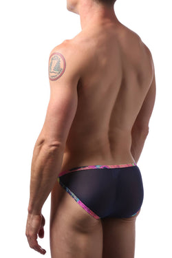CheapUndies Navy Mesh Trimmed Bikini thumbnail 4
