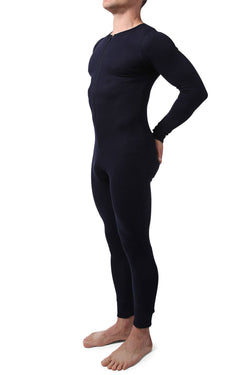 CheapUndies Navy Waffle Knit Thermal Union Suit thumbnail 3