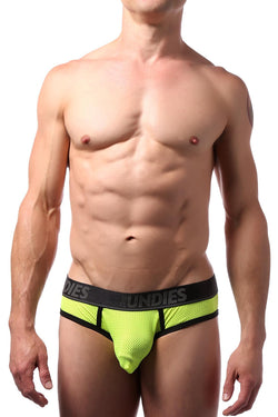 CheapUndies Neon Green Sport Mesh Jockbrief thumbnail 2