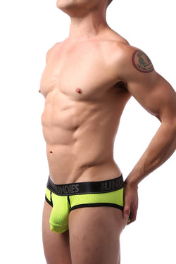 CheapUndies Neon Green Sport Mesh Jockbrief thumbnail 3
