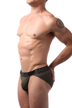 CheapUndies Olive Mesh Sports Brief thumbnail 2