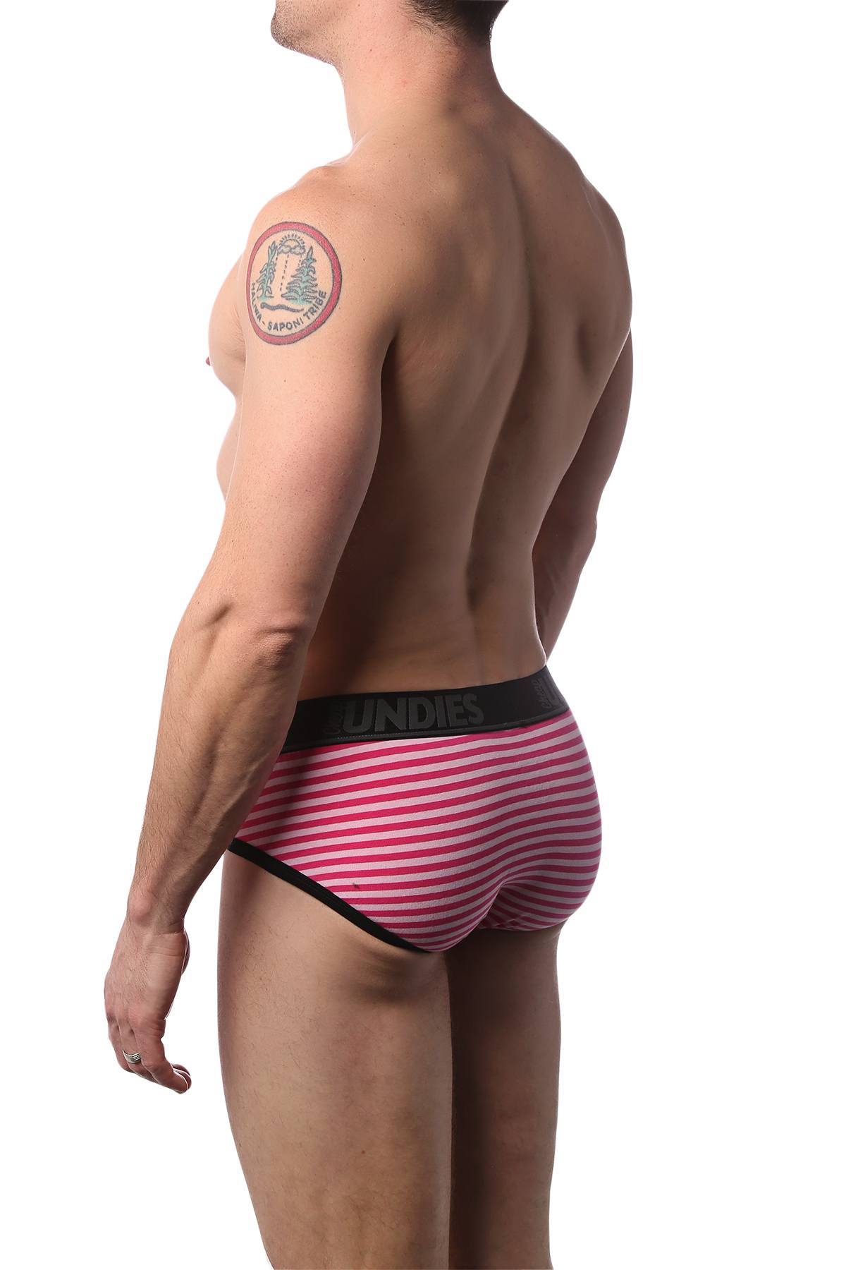 CheapUndies Pink Cotton Stripe Brief