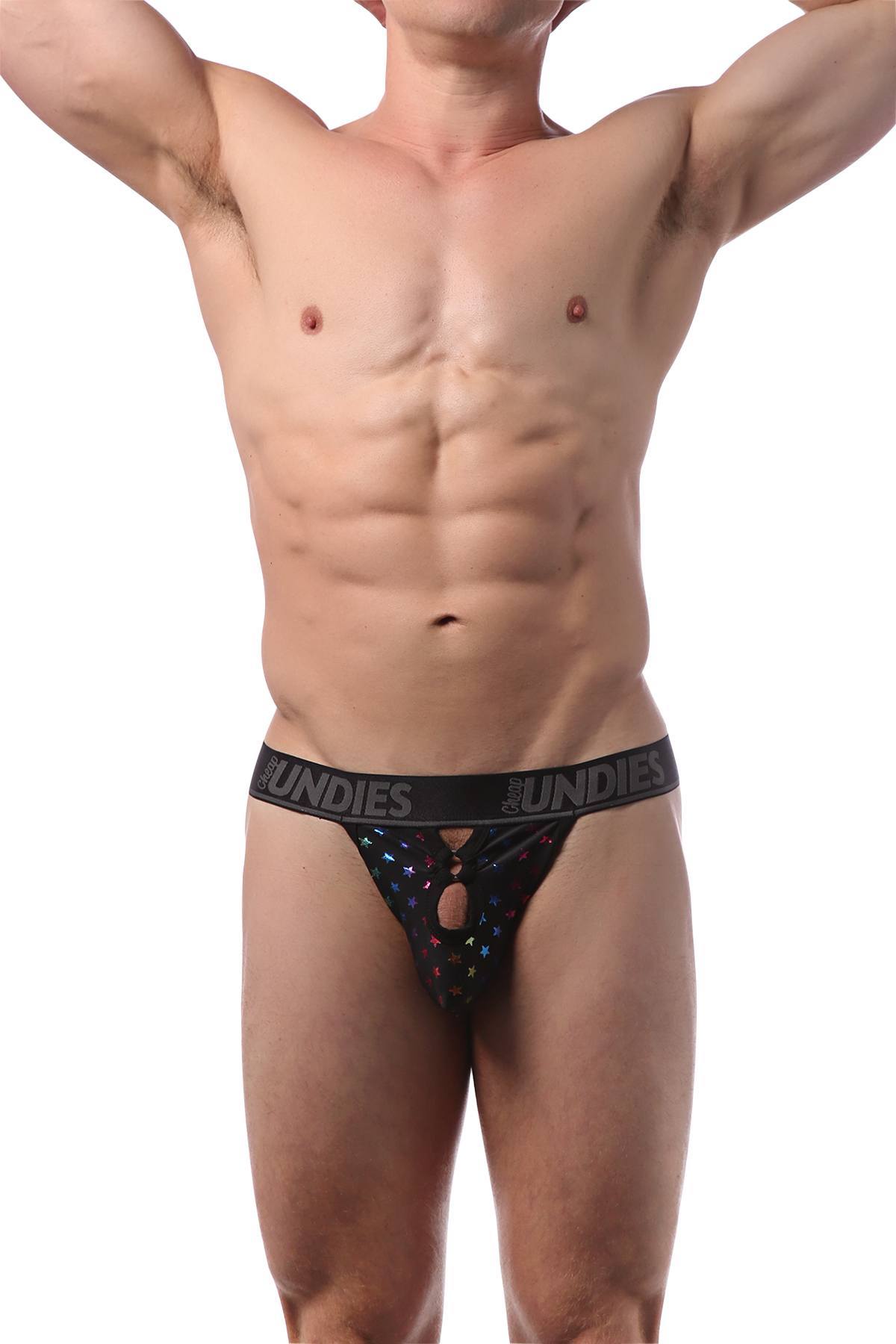 CheapUndies Pride Stars Foil Ring Thong