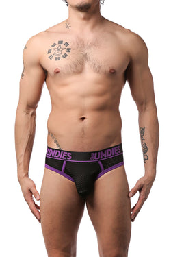 CheapUndies Purple Exposed Sport Mesh Jockbrief thumbnail 1