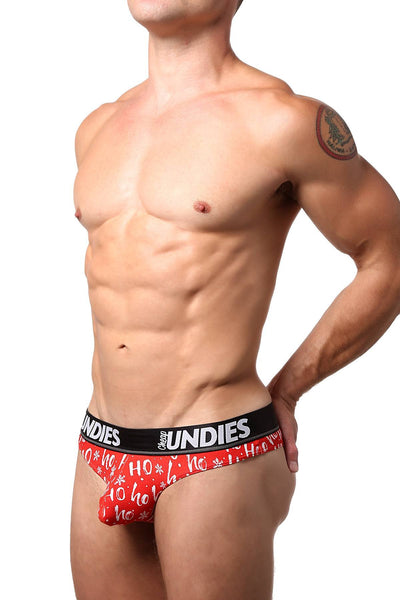 CheapUndies Red HoHoHo Printed Holiday Thong