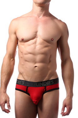 CheapUndies Red Sport Mesh Jockbrief thumbnail 3