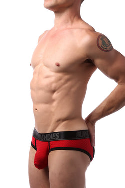 CheapUndies Red Sport Mesh Jockbrief thumbnail 4