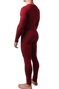 CheapUndies Red Waffle Knit Thermal Union Suit thumbnail 3