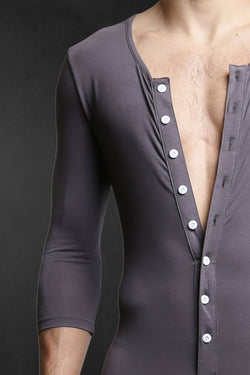 CheapUndies Slate Long Sleeve Onesie thumbnail 3