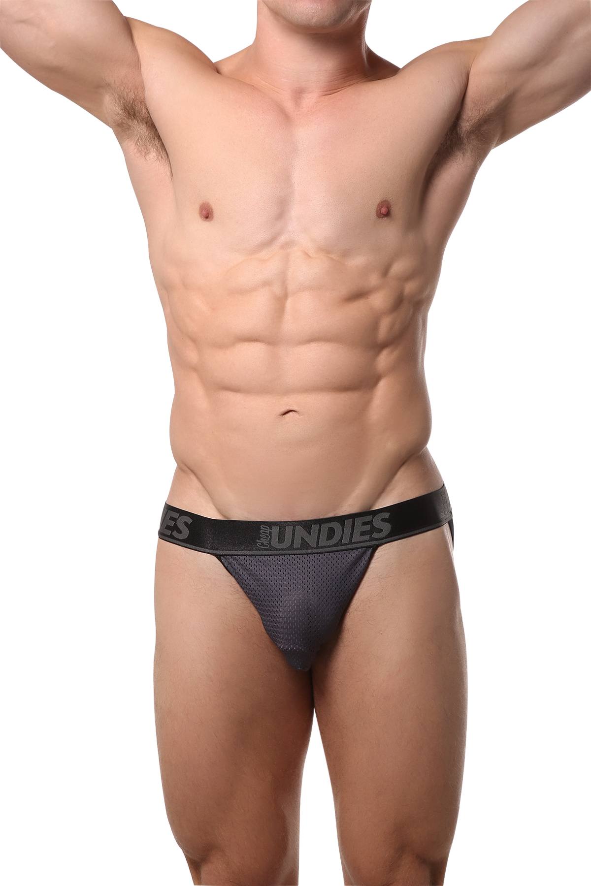 CheapUndies Steel-Grey Mesh Jockstrap