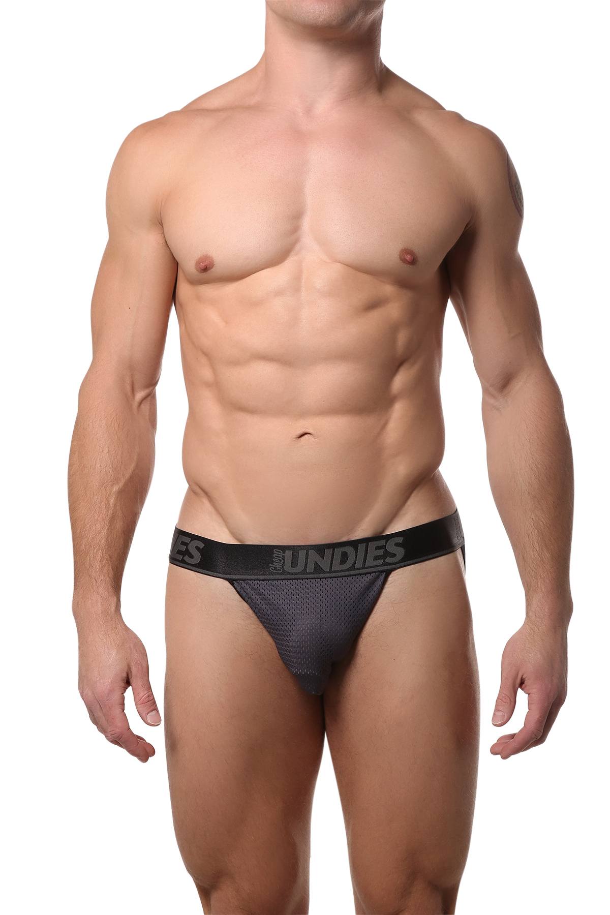 CheapUndies Steel-Grey Mesh Jockstrap