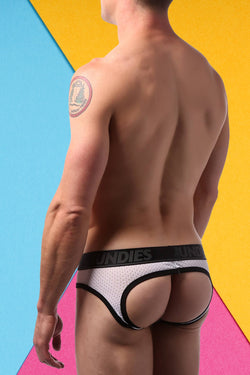 CheapUndies White Sport Mesh Jockbrief thumbnail 2