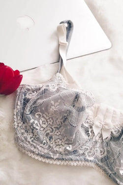 Claudette Cameo Blue En Dentelle Demi Bra thumbnail 2