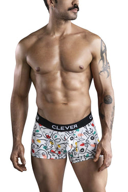Clever Moda Men's Underwear 1725 Grange Trunks Color White thumbnail 2