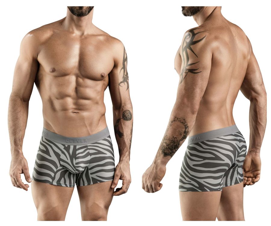 Clever Moda Men's Underwear 1800 Cebra Trunks Color Gray