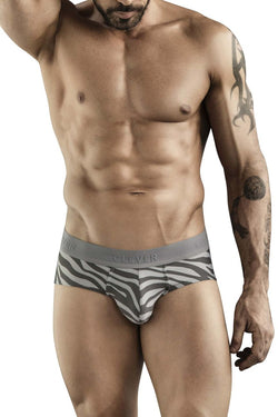 Clever Moda Men's Underwear 1801 Cebra Briefs Color Gray thumbnail 2
