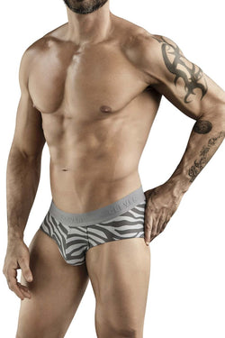 Clever Moda Men's Underwear 1801 Cebra Briefs Color Gray thumbnail 4