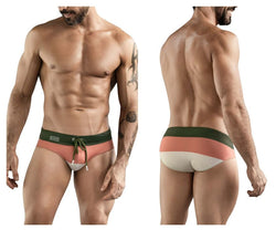 Clever Moda Men's swimwear 1802 Wave Swim Briefs Color Green thumbnail 1