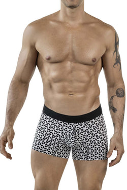 Clever Moda Men's Underwear 1854 Cuadricula Trunks Color White thumbnail 2
