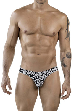 Clever Moda Men's Underwear 1857 Cuadricula Bikini Color White thumbnail 2