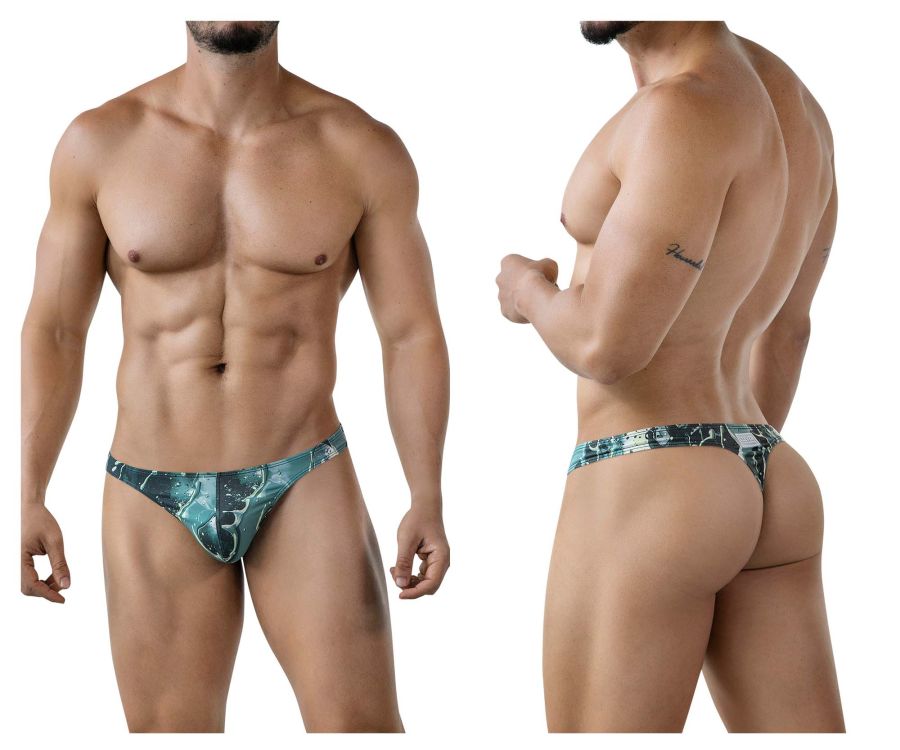 Clever Moda Men's Underwear 2020 Galia Thongs Color Green