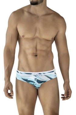 Clever Moda Men's swimwear 2067 Baru Swim Briefs Color Blue thumbnail 2
