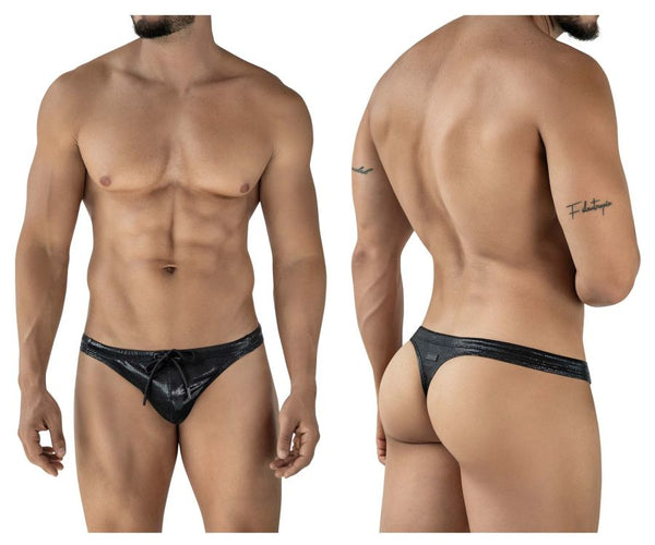 Clever Moda Men's swimwear 2071 Gorgona Swim Thongs Color Black