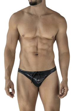Clever Moda Men's swimwear 2071 Gorgona Swim Thongs Color Black thumbnail 2