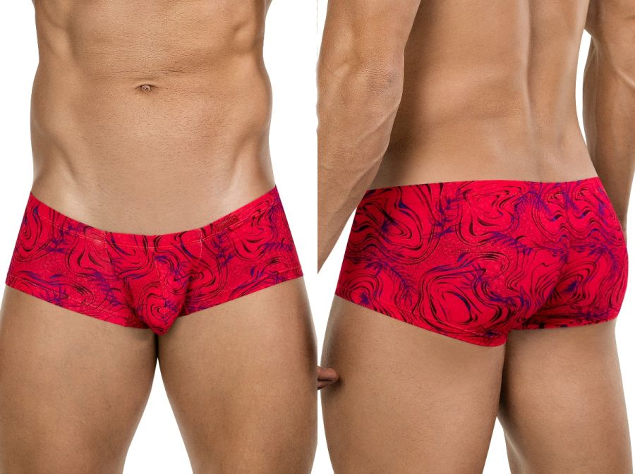 Clever Moda Men's Underwear 26026 Helion Trunks Color Red