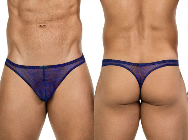 Clever Moda Men's Underwear 26037 Calipso Thongs Color Blue
