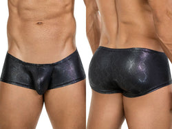 Clever Moda Men's Underwear 26043 Atlas Trunks in Sleek Black Metallic thumbnail 1