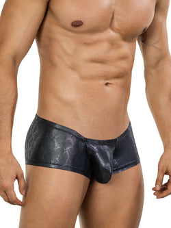 Clever Moda Men's Underwear 26043 Atlas Trunks in Sleek Black Metallic thumbnail 4