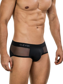 Clever Moda Men's Underwear 26059 Tanatos Briefs in Bold Black thumbnail 4