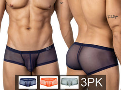 Clever Moda Men's Underwear 26067 3PK Australian Latin Trunks Color Multi-colored Mesh thumbnail 1