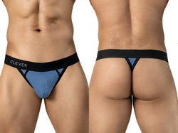 Clever Moda 26191 Men's Underwear Ulises Sleek Thongs Color Steel Blue thumbnail 1