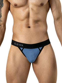 Clever Moda 26191 Men's Underwear Ulises Sleek Thongs Color Steel Blue thumbnail 2