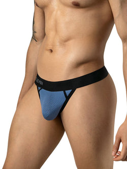 Clever Moda 26191 Men's Underwear Ulises Sleek Thongs Color Steel Blue thumbnail 4