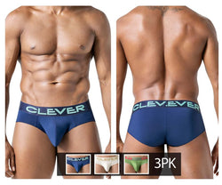 Clever Moda Men's Underwear 519968 3PK Australian Latin Briefs Color Beige-Blue-Green thumbnail 1
