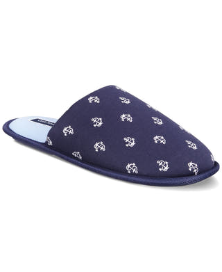 Club Room Anchor Slippers Navy