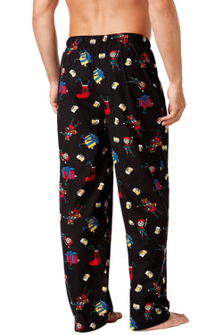 Club Room Black Drunk Elf Printed Pajama Pant thumbnail 2