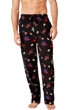 Club Room Black Drunk Elf Printed Pajama Pant thumbnail 1