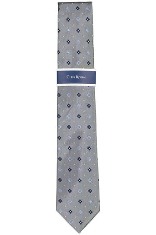 Club Room Classic Neat Tie Steel