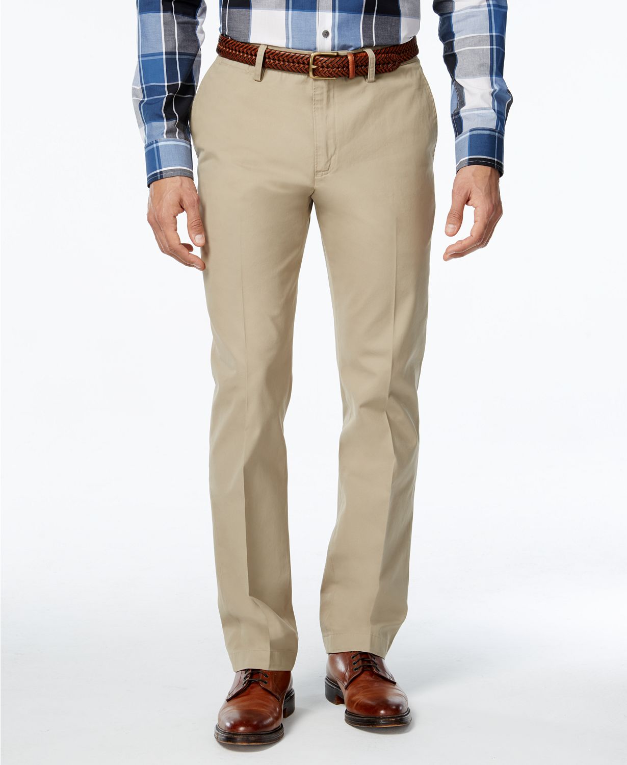 Club Room Cotton Flat Front Casual Pants / Tan